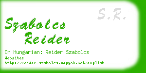 szabolcs reider business card